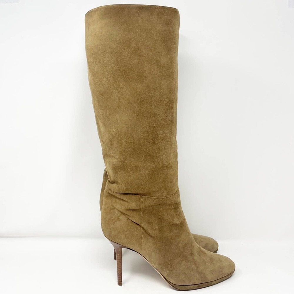 Jimmy Choo Boots Suede Knee High Tall Tan Boots